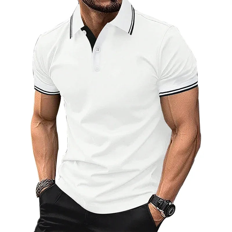 Short Sleeve Pure Color Polo Shirt