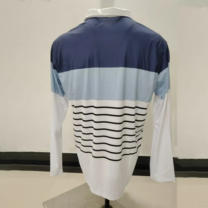 Stripe Zipper Polo Shirt